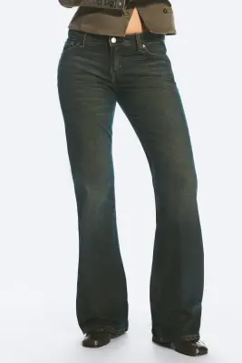 Jean bootcut ajusté taille basse Nova - Lobster Blue - Bleu foncé — photo 1