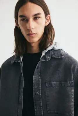 Surchemise à capuche - Gris denim foncé — photo 1