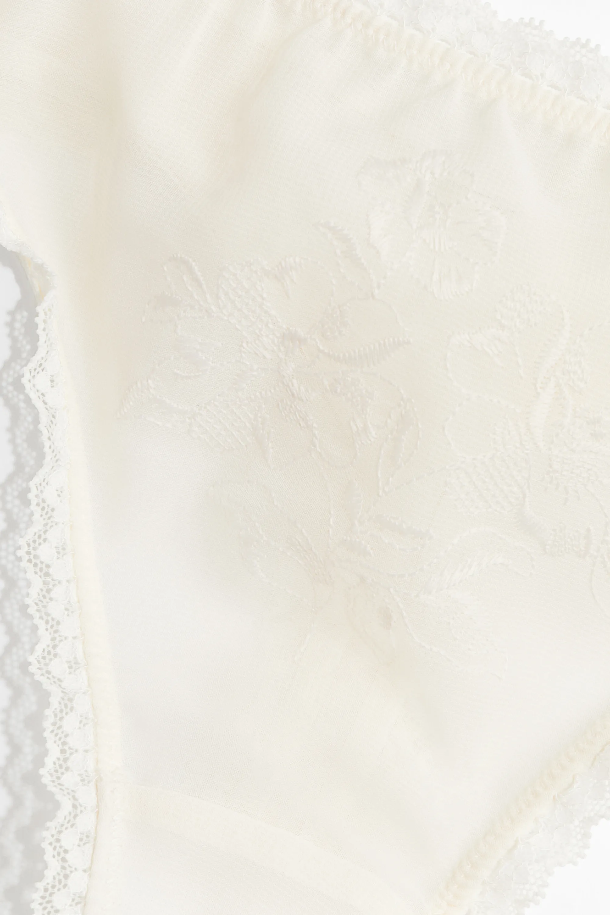 Culotte Thong brodée - Cream