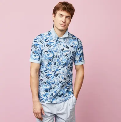 EDEN PARK POLO FLEURS Bleu — photo 2