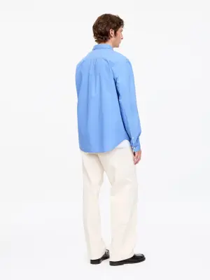 Chemise en popeline décontractée - Bleu — photo 2