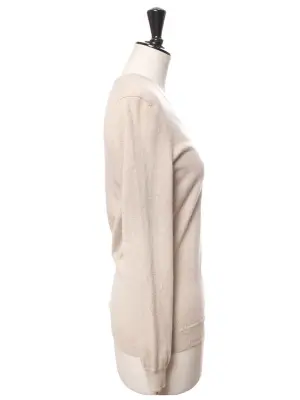 Pull col V en cachemire épais beige Prix boutique 240€ Taille M — photo 3