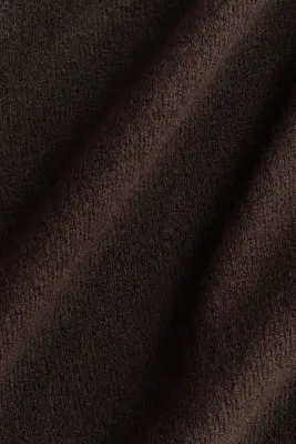 Pull asymétrique en maille fine - Marron foncé — photo 4