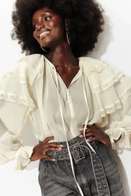 Blouse manches longues volants — photo 4