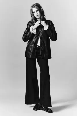 Manteau 3/4 en tissu enduit - Noir — photo 1