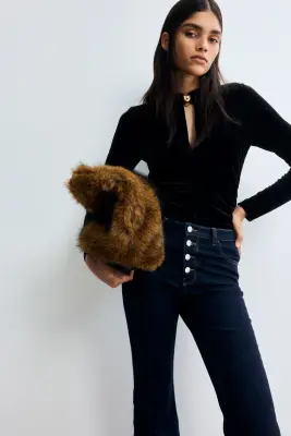 Flared High Jeans - Bleu denim foncé — photo 1