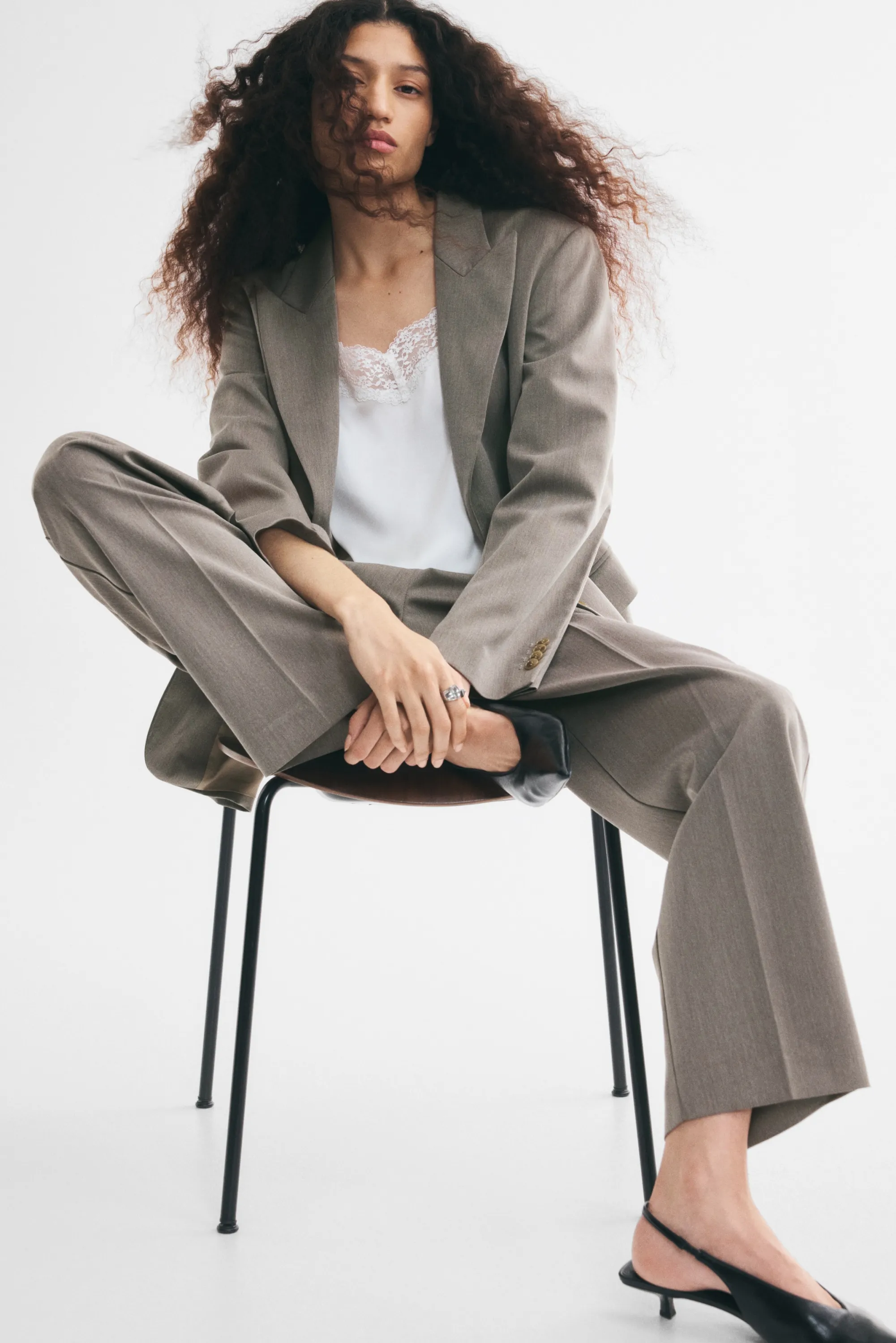 Pantalon chic en twill - Taupe