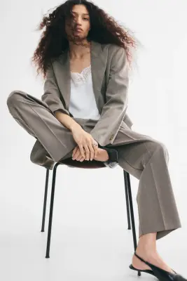 Pantalon chic en twill - Taupe — photo 1