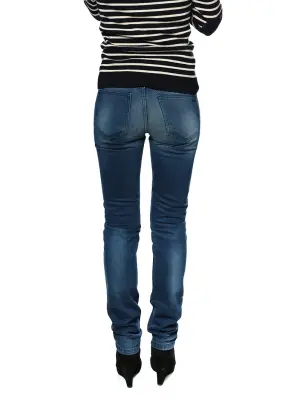 Jean slim fit en denim bleu foncé effet délavé Px boutique 200€ Taille XS — photo 4
