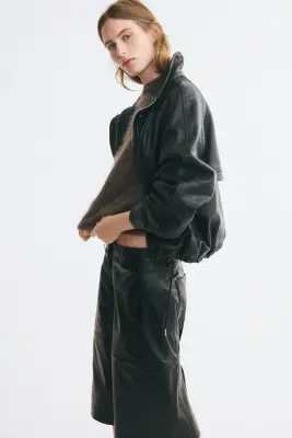 Pull sans manches en laine avec col cheminée - Marron foncé — photo 3