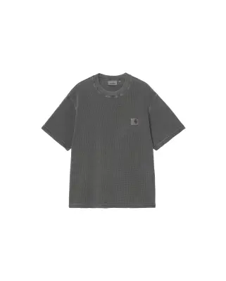 S/S Nelson Waffle T-Shirt Black Garment Dyed — photo 1