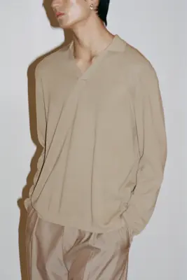 Polo en maille Cooling Regular Fit - Beige — photo 4
