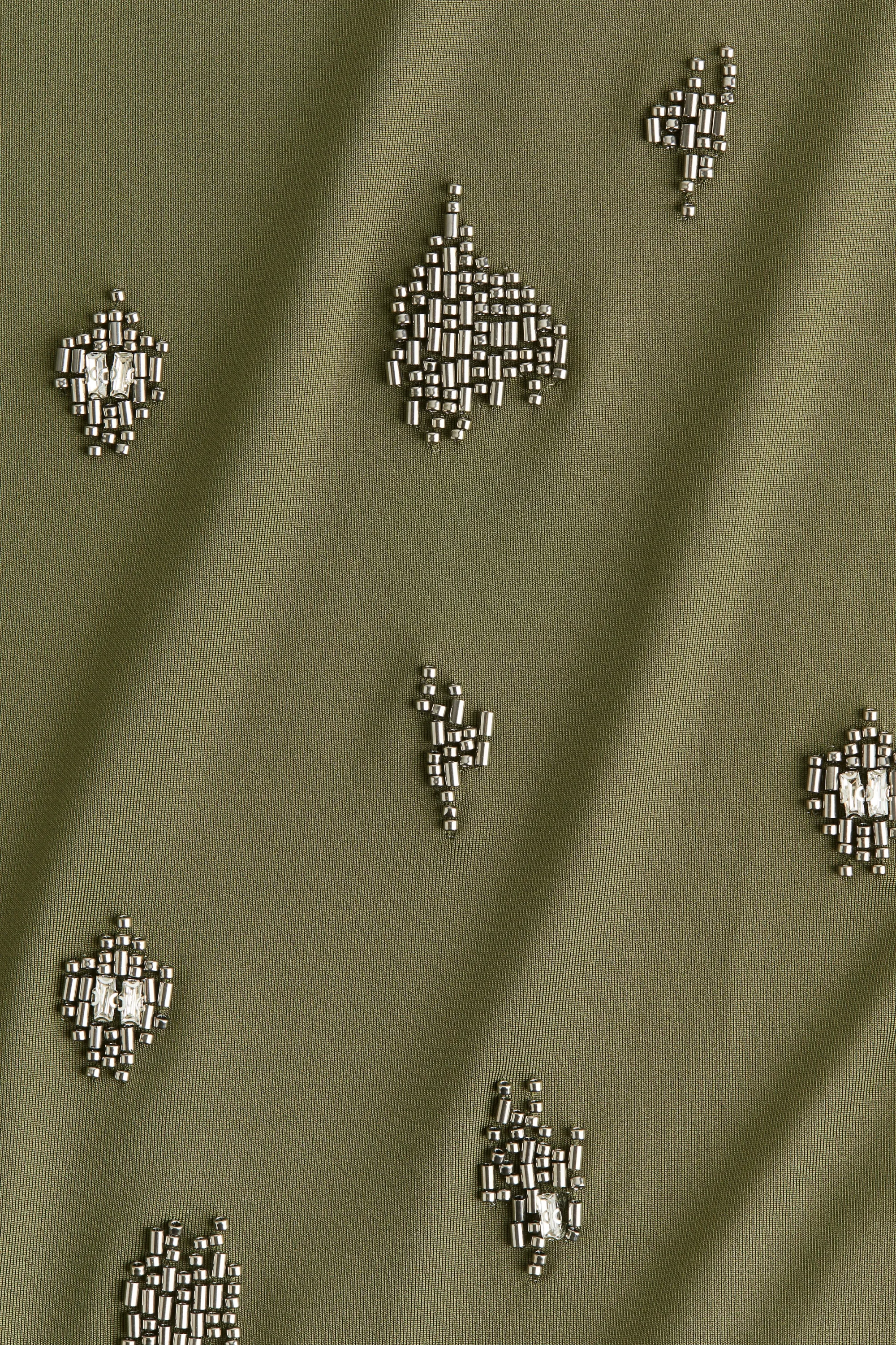 Top orné de perles fantaisie - Vert foncé