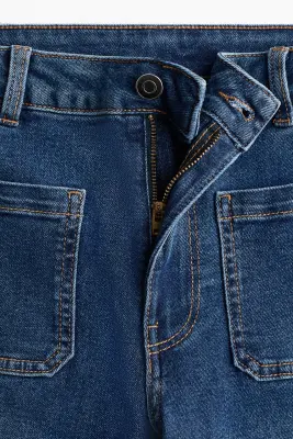 Wide High Waist Jeans - Bleu denim foncé — photo 5