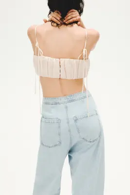 Barrel High Waist Ankle Jeans - Bleu denim clair — photo 3