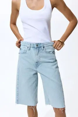 Short Bermuda en denim - Bleu denim clair — photo 1