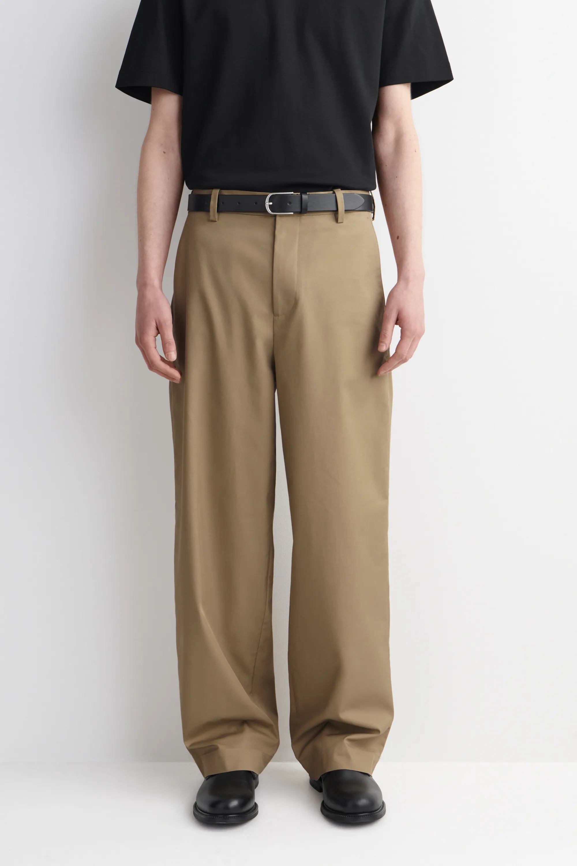 PANTALON CHINO LARGE DÉCONTRACTÉ EN COTON - SABLE