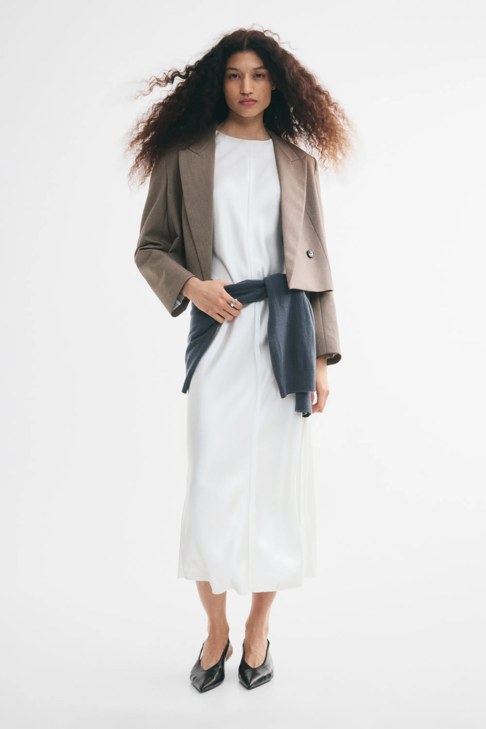 Blazer court à fermeture croisée - Taupe