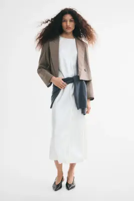 Blazer court à fermeture croisée - Taupe — photo 1