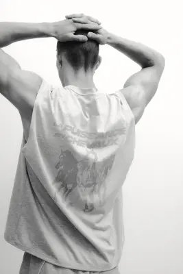 Débardeur de sport Loose Fit DryMove™ - Gris clair chiné/La Puissance — photo 4