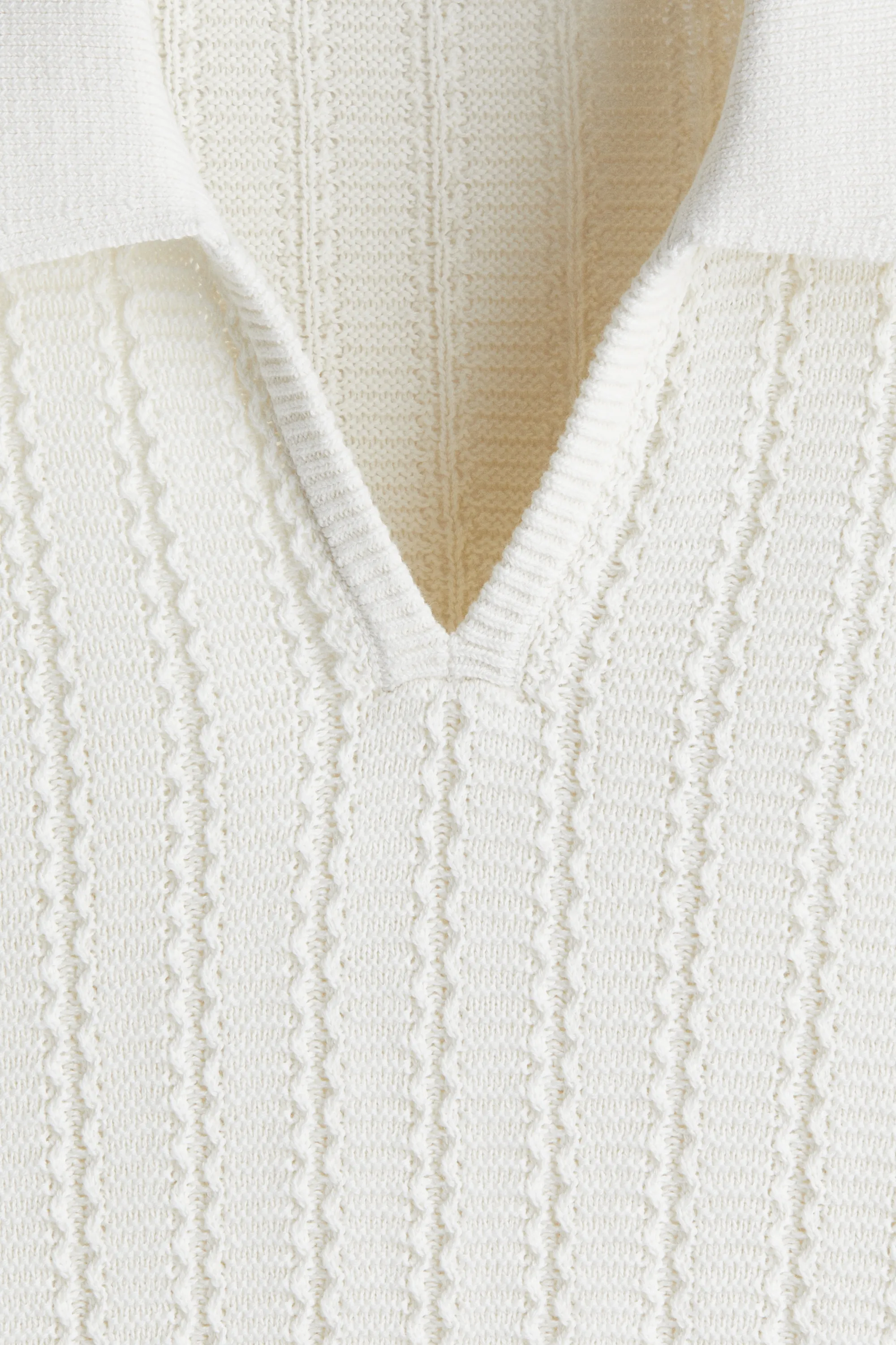 Polo Regular Fit en maille texturée - Blanc
