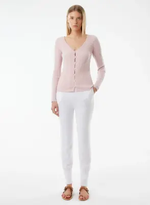 Gilet en coton, viscose, élasthanne et fibre métallisée — photo 4