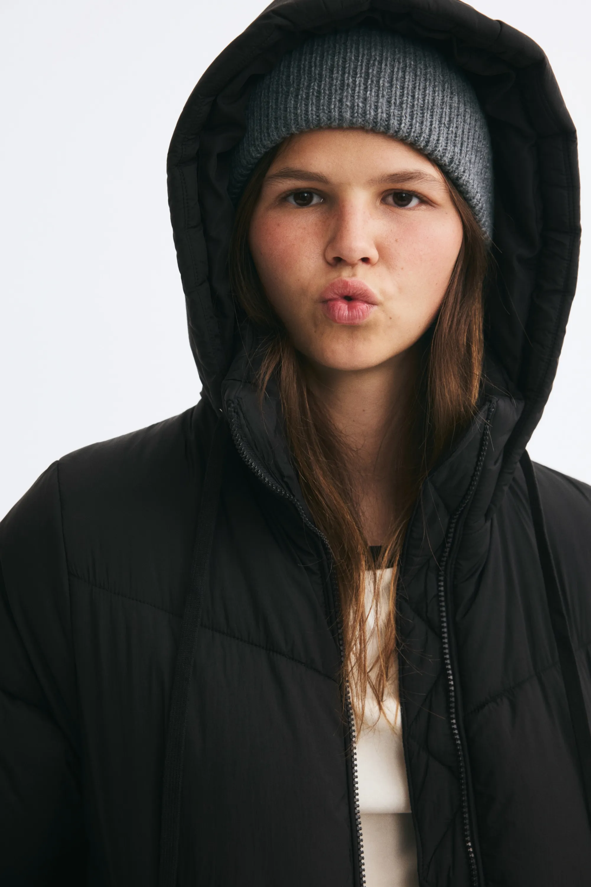 Longue doudoune oversize - Noir