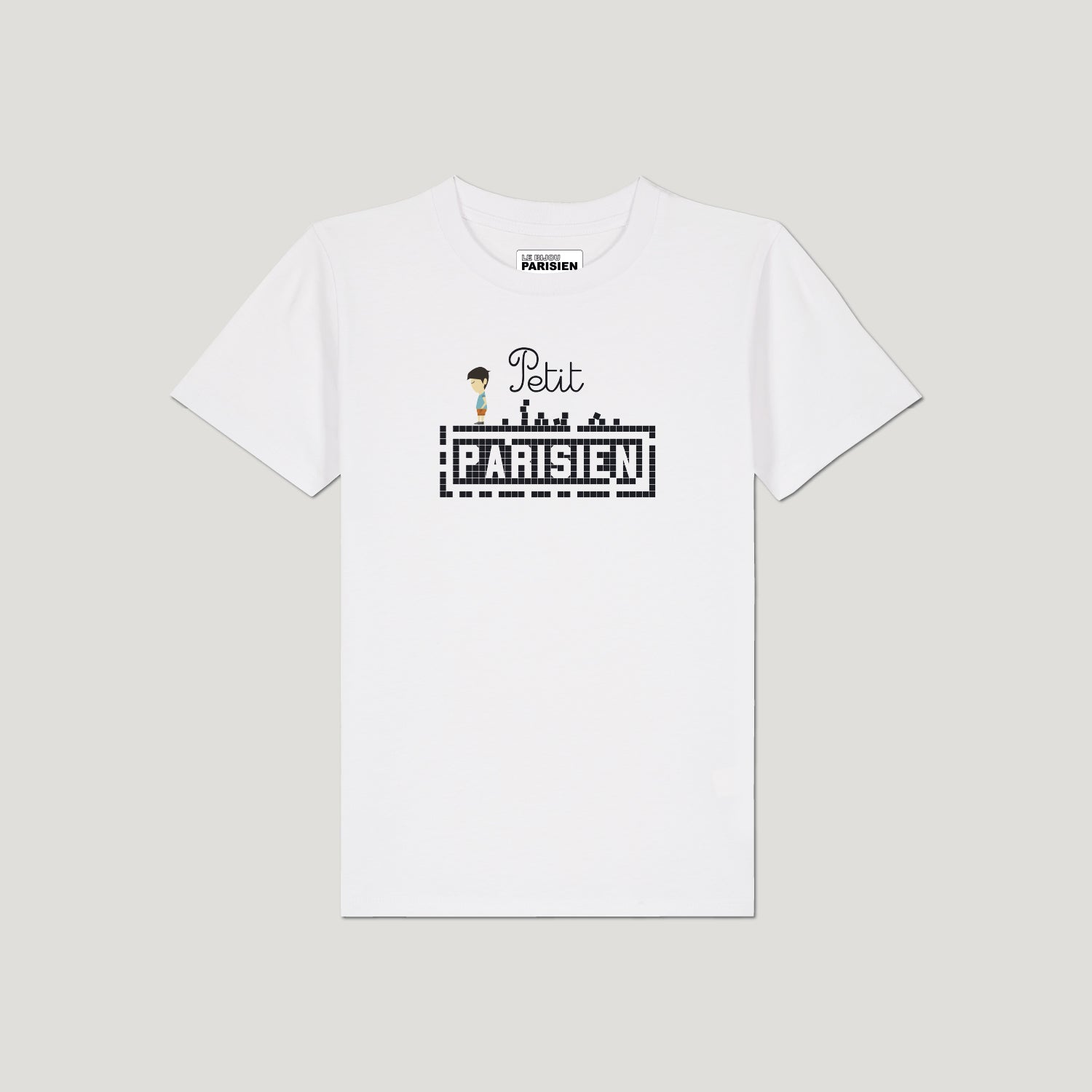 T-SHIRT IMPRIMÉ ENFANT COTON BIO - PETIT PARISIEN - BLANC