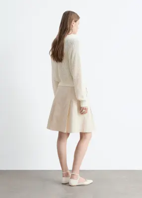 Cardigan en soie et coton - Beige clair — photo 5