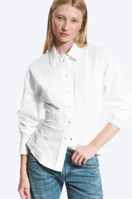 Chemise Trapèze Cintrée - Blanc — photo 1