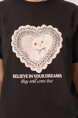 Tee Shirt Jerem Coeur Anthracite — photo 2