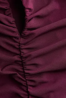 Robe en jersey à effet drapé - Violet prune — photo 3