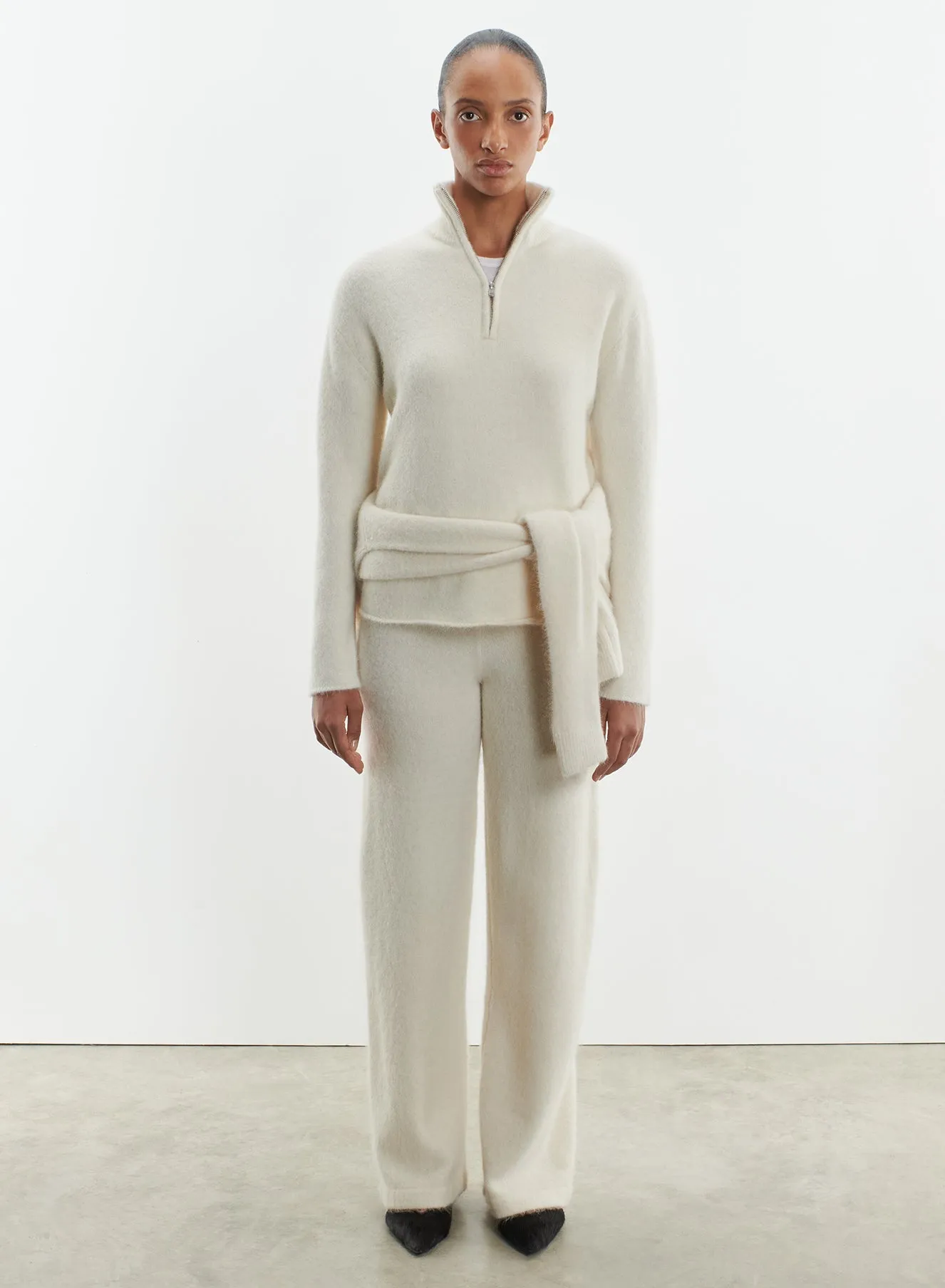 Pull en alpaga, polyamide et élasthanne