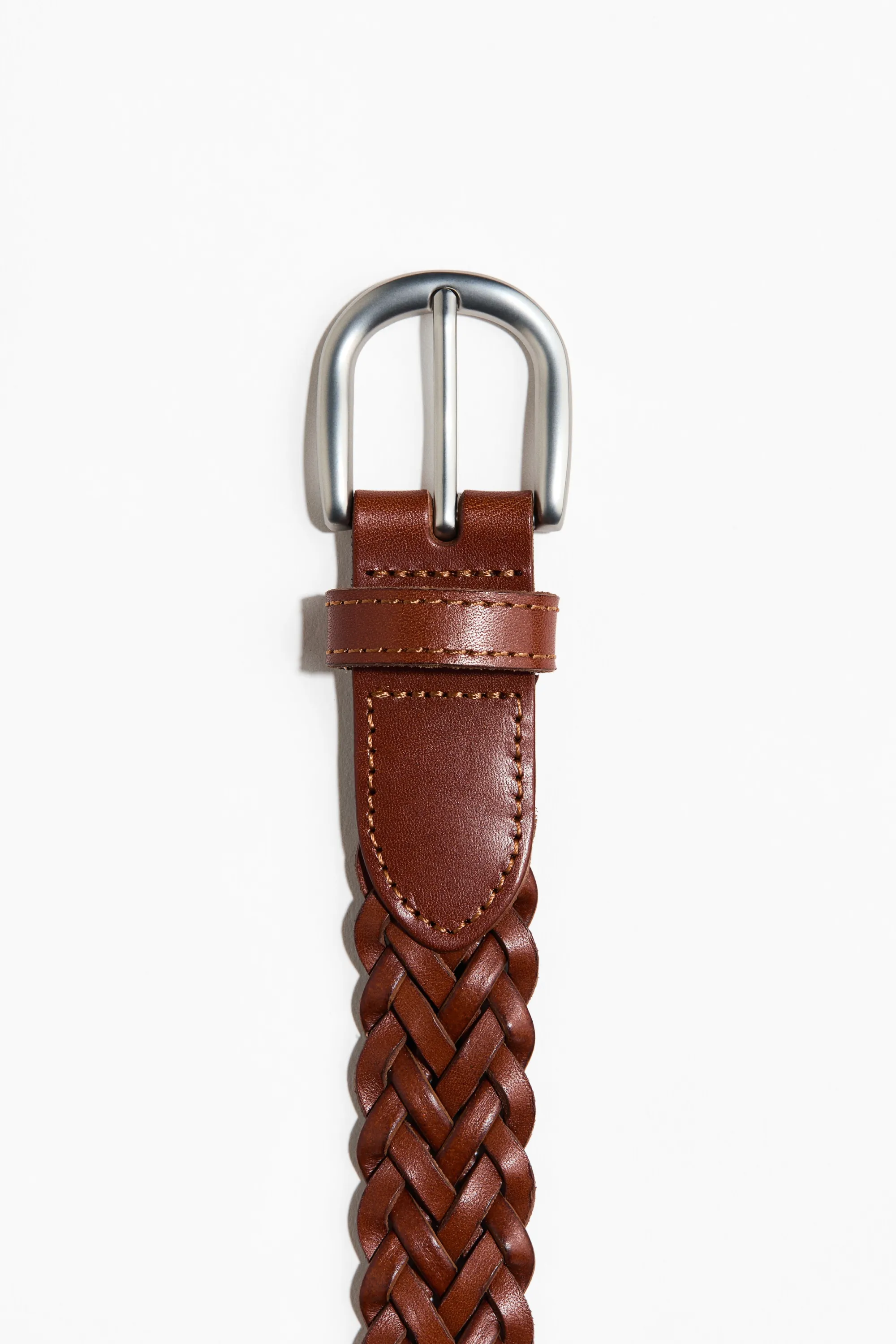 Ceinture tressée - Marron