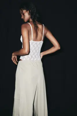 Body string en dentelle - Blanc — photo 3