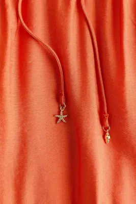 Robe à étages avec bretelles fines - Orange — photo 4