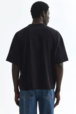 T-shirt Oversized Fit en coton - Noir — photo 3