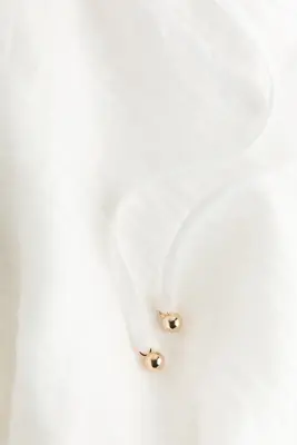 Blouse à manches volantées avec basque - Blanc — photo 3