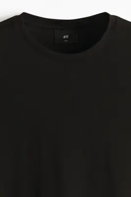 T-shirt Slim Fit en coton pima - Noir — photo 4