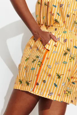 Short imprimé en toile Femme — photo 5