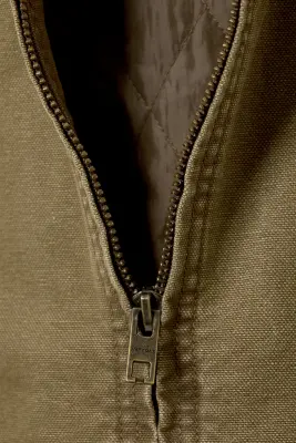 Veste zippée carrée décontractée - Beige — photo 2