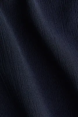 Top à effet drapé avec col droit - Bleu marine — photo 3