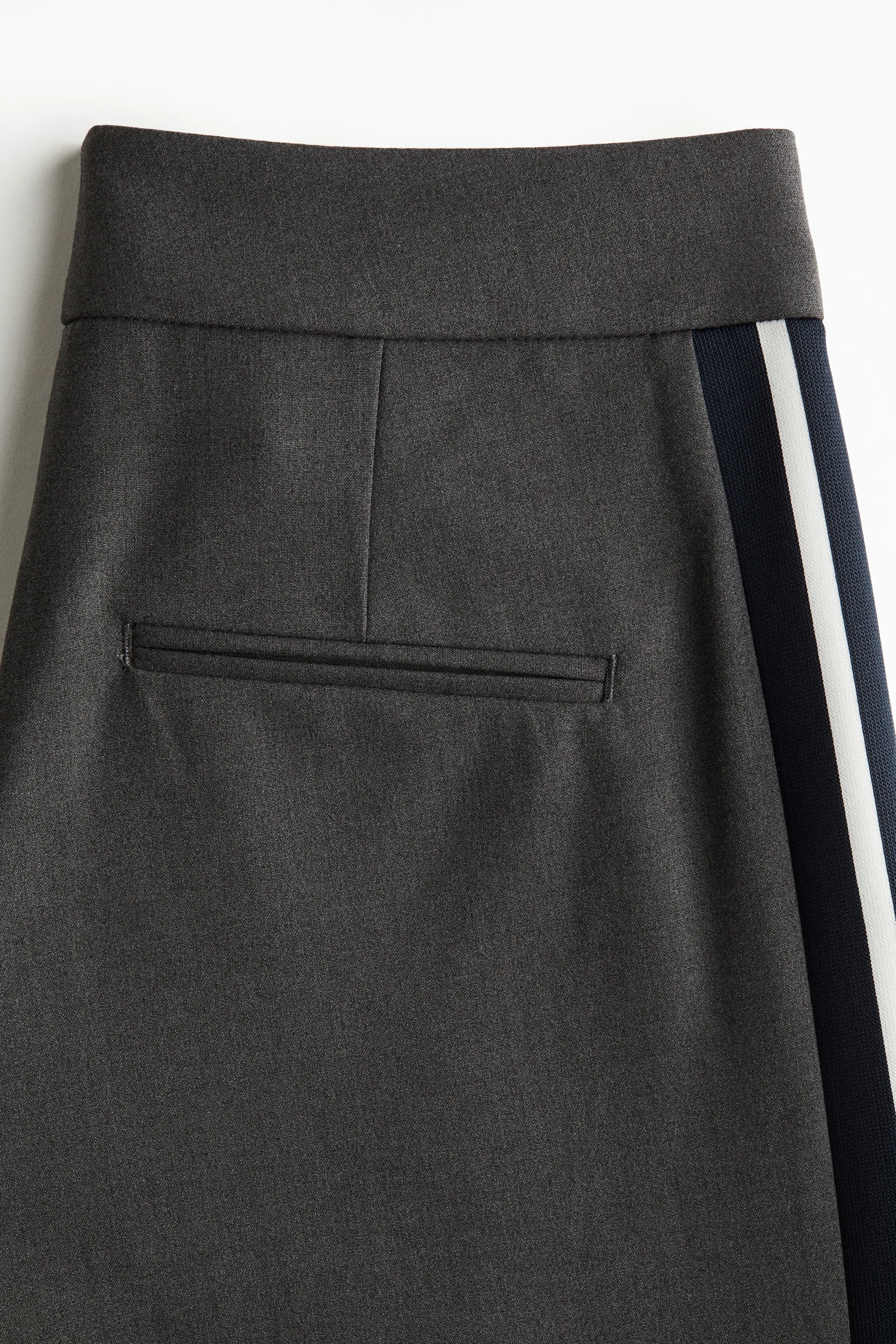 Pantalon chic à bandes latérales - Gris chiné
