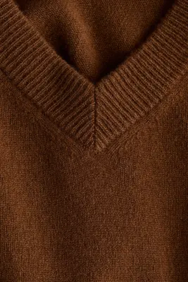 Pull oversize en laine - Marron — photo 3