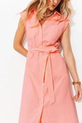 Robe mi-longue ceinturée Femme — photo 5