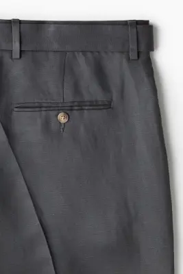 Short de costume Relaxed Fit en lyocell mélangé - Gris foncé — photo 2