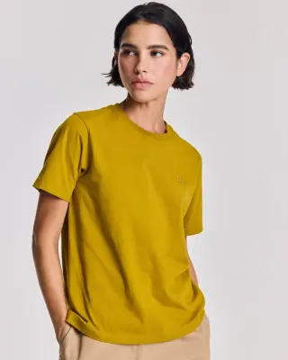 Tee-shirt Bree brodé ocre — photo 1
