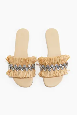 Sandales à strass - Beige — photo 1