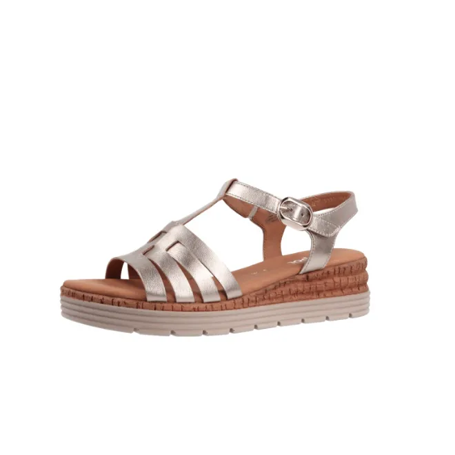 Sandales Gabor 62.701.82 Dorées - Cuir Velcro Confort Grande Pointure Femme