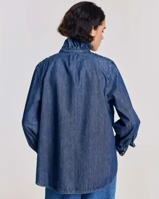 Chemise Léonor bleu chambray foncé — photo 5
